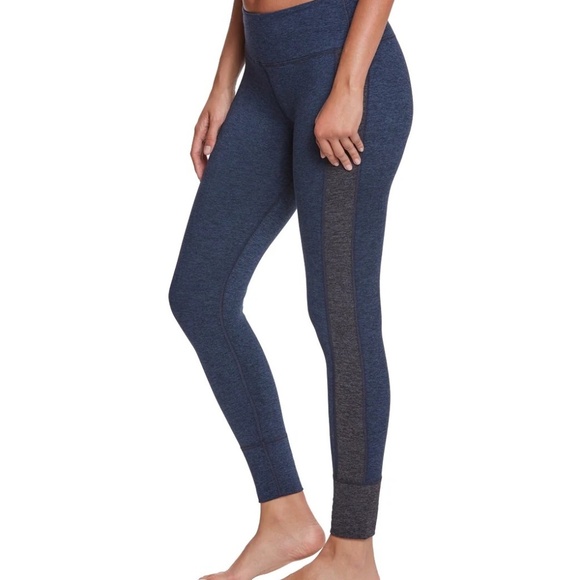 Vuori Pants - Vuori Asymmetric Block Yoga Leggings Heathered Navy & Gray XS